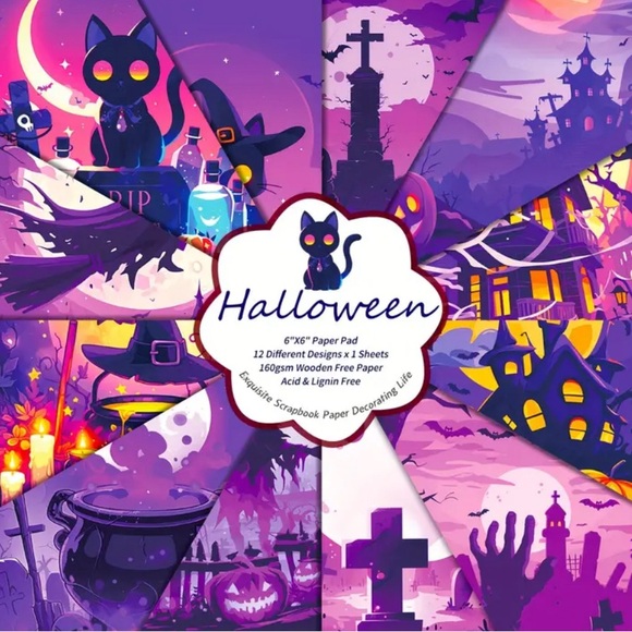 (3 for $20)12pcs Halloween Craft/scrapbooking paper 6 inch - Picture 5 of 5